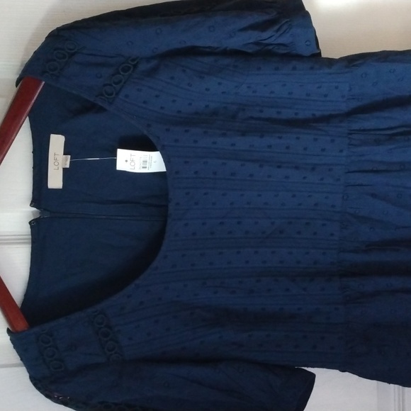 Loft Mixed Media Scoop Neck Swing Dress Size 6 NEW WITH TAGS - Picture 2 of 7